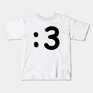 Cat Face Emoticon :3 Kids T-Shirt